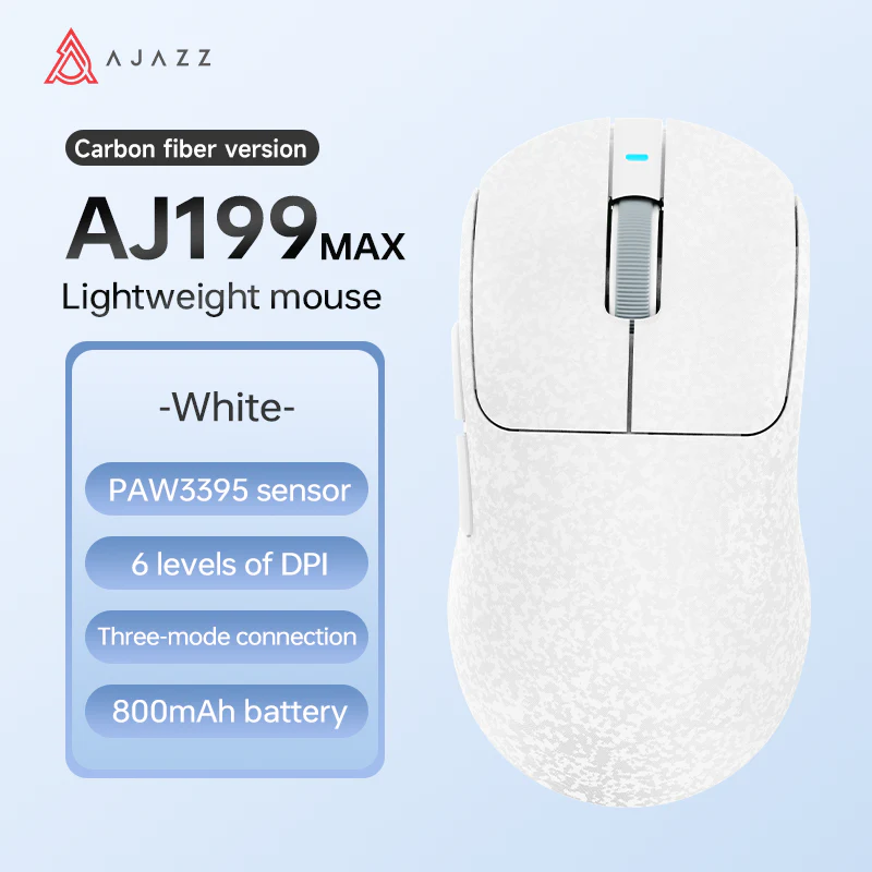 AJAZZ AJ199 MAX Mouse Tri-mode Bluetooth wired [Black/White] - Image 7