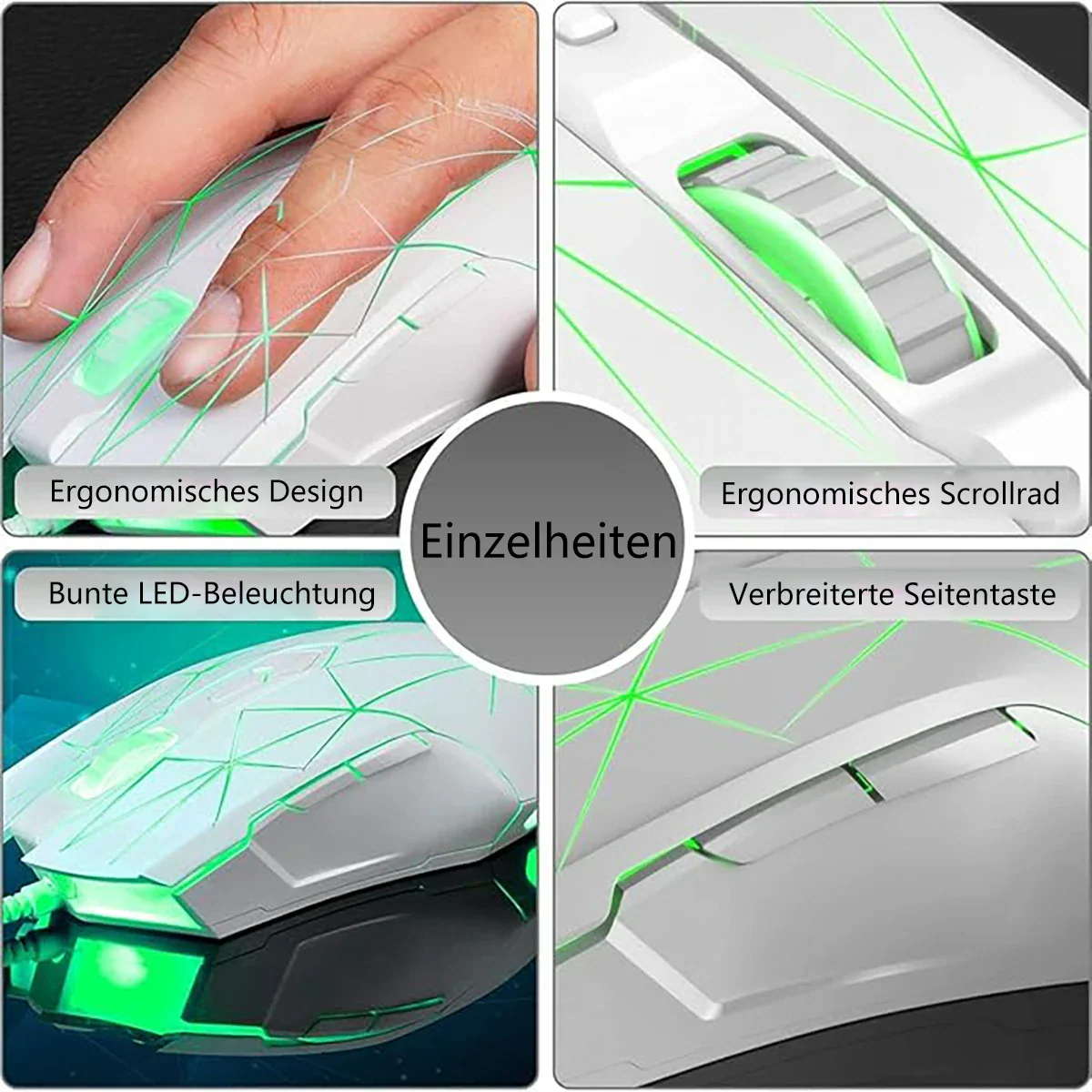 AJAZZ AJ52 Mouse 2500DPI ADNS-5050Gaming Chip 1000HZ Polling Rate Plug Play Wired 7 Programmable Buttons Mouse - Image 20