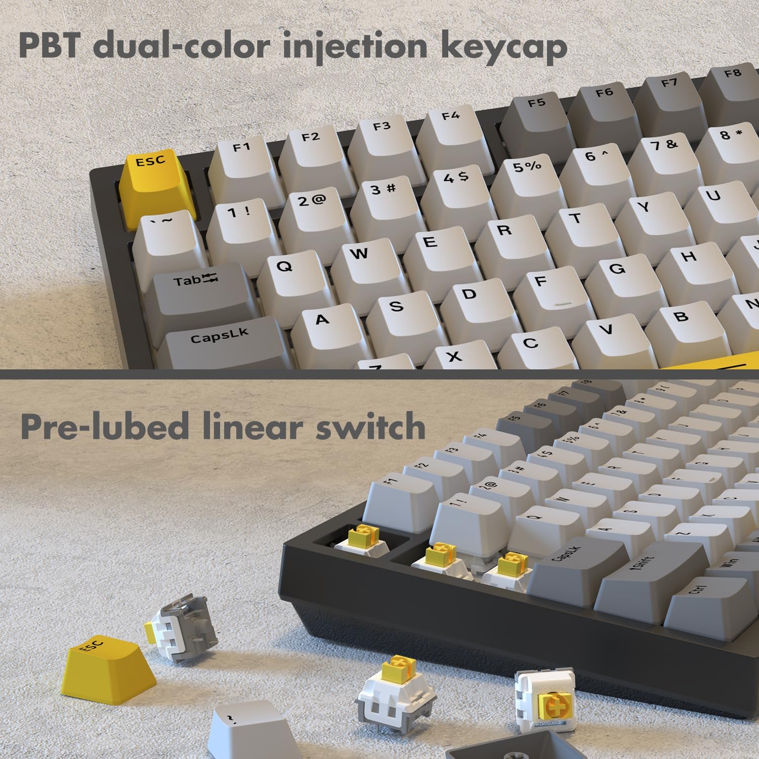 AJAZZ AK820 Mechanical Keyboard Hot Swapping 75% Layout with Knob Supprt win & Mac - Image 24