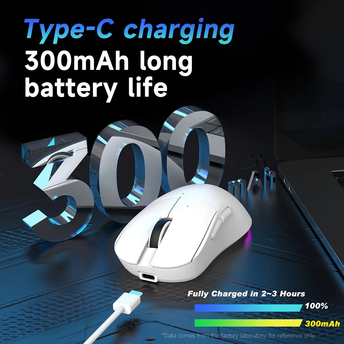 AJAZZ NJ08 Gaming Mouse mouseAll-round type Wired/2.4G Wireless/Bluetooth Type-C charging - Image 8